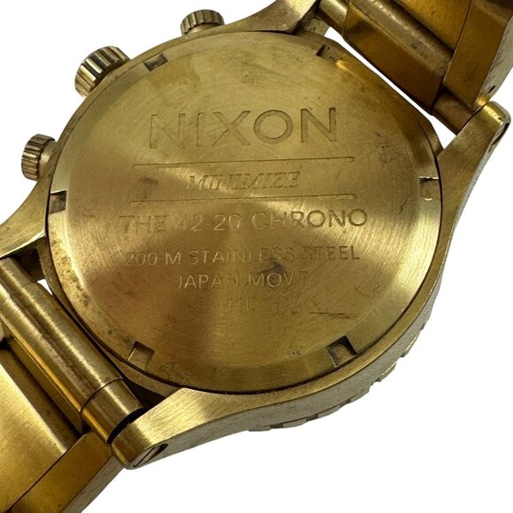Nixon Gold Tone Watch Minimize 42-40 Chrono Japan Movement Chronograph A037-502 - Picture 8 of 8